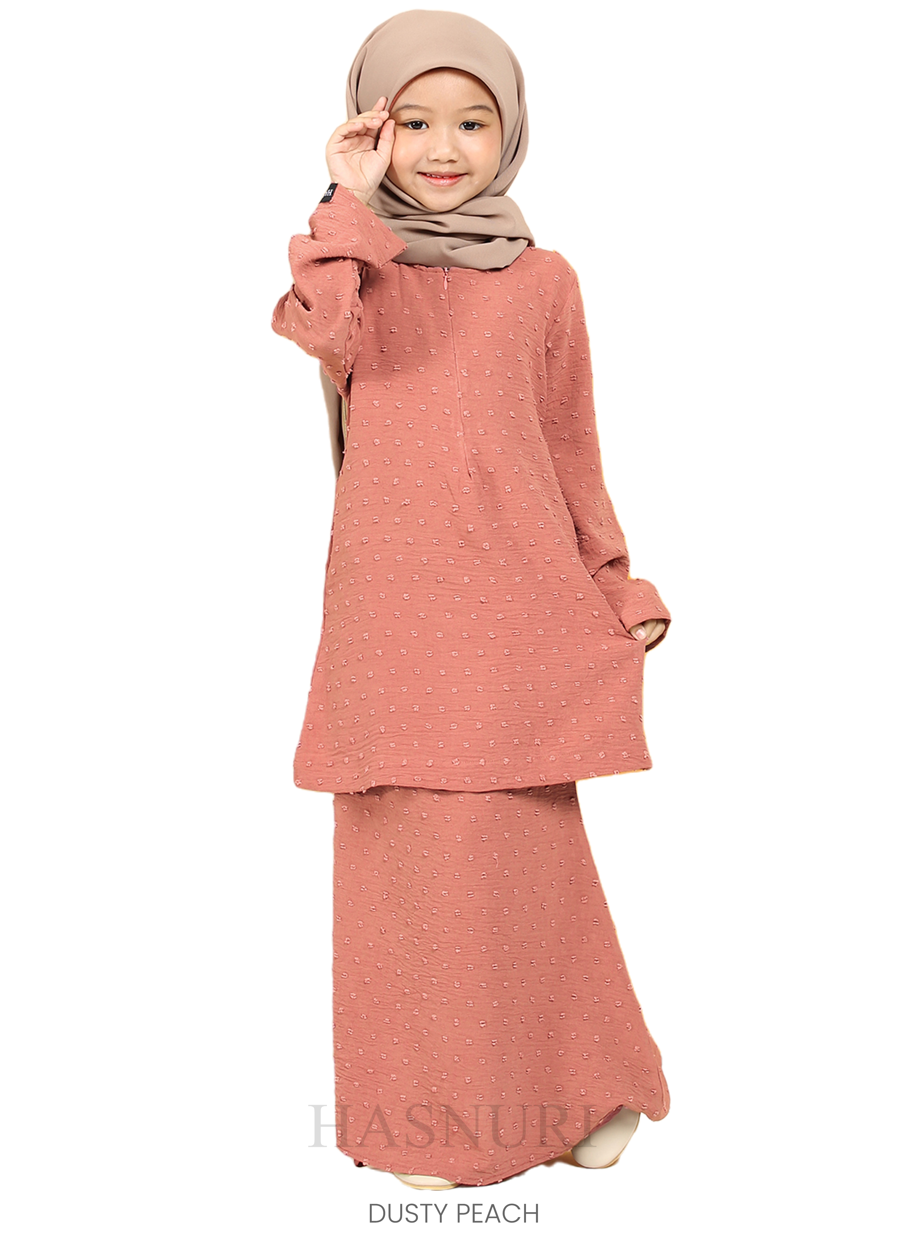 Kurung Misha Kids - Dusty Peach