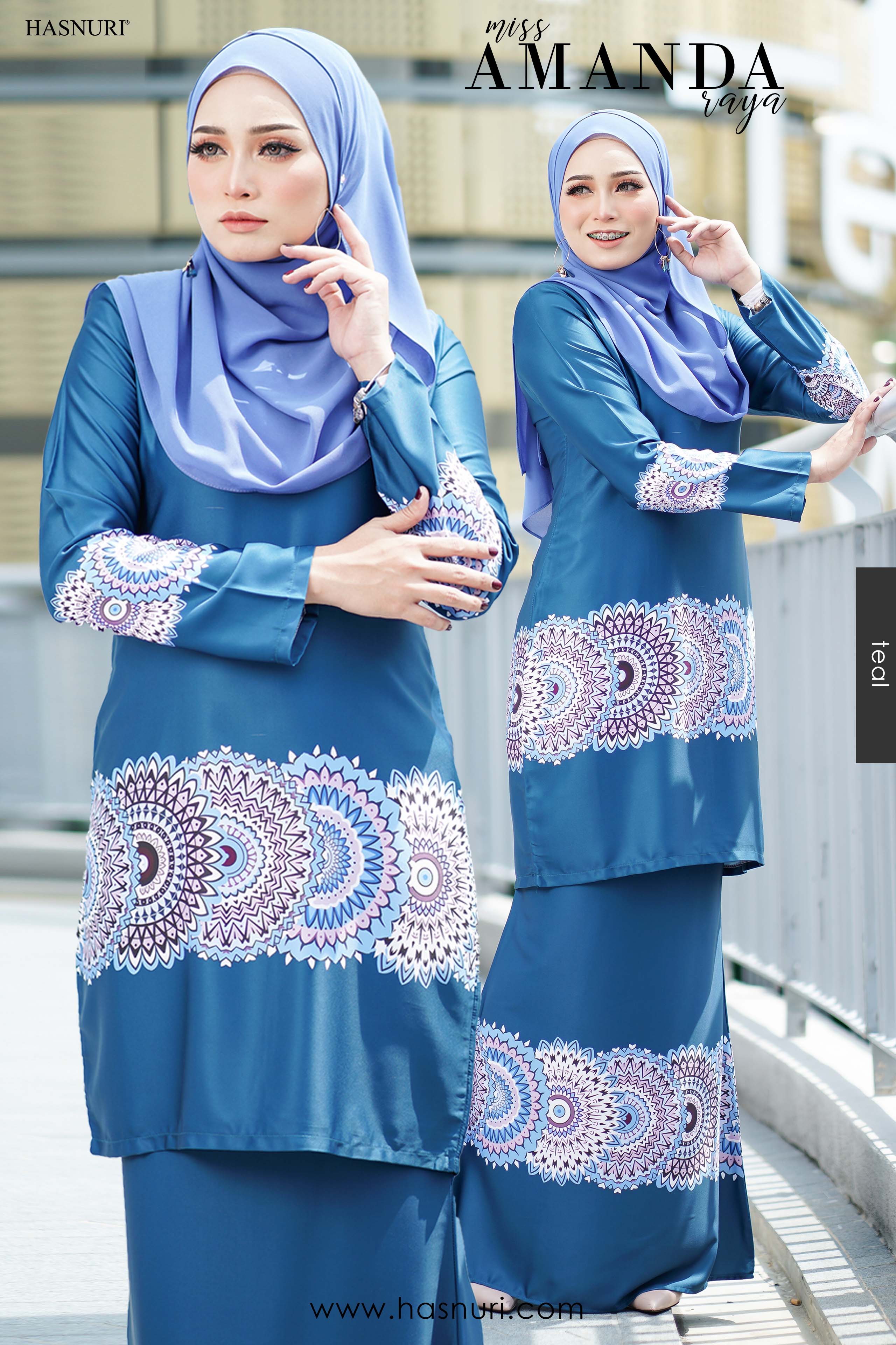 Kurung Miss Amanda - Teal