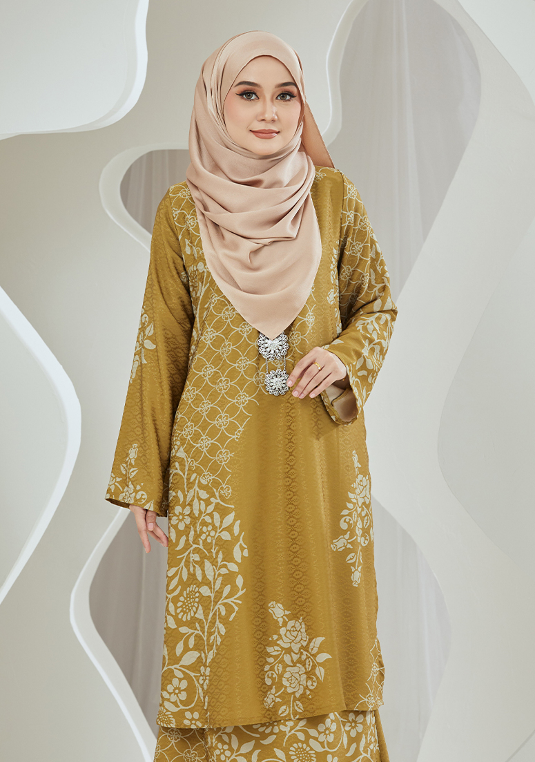 Kurung Rozza - Moss Yellow