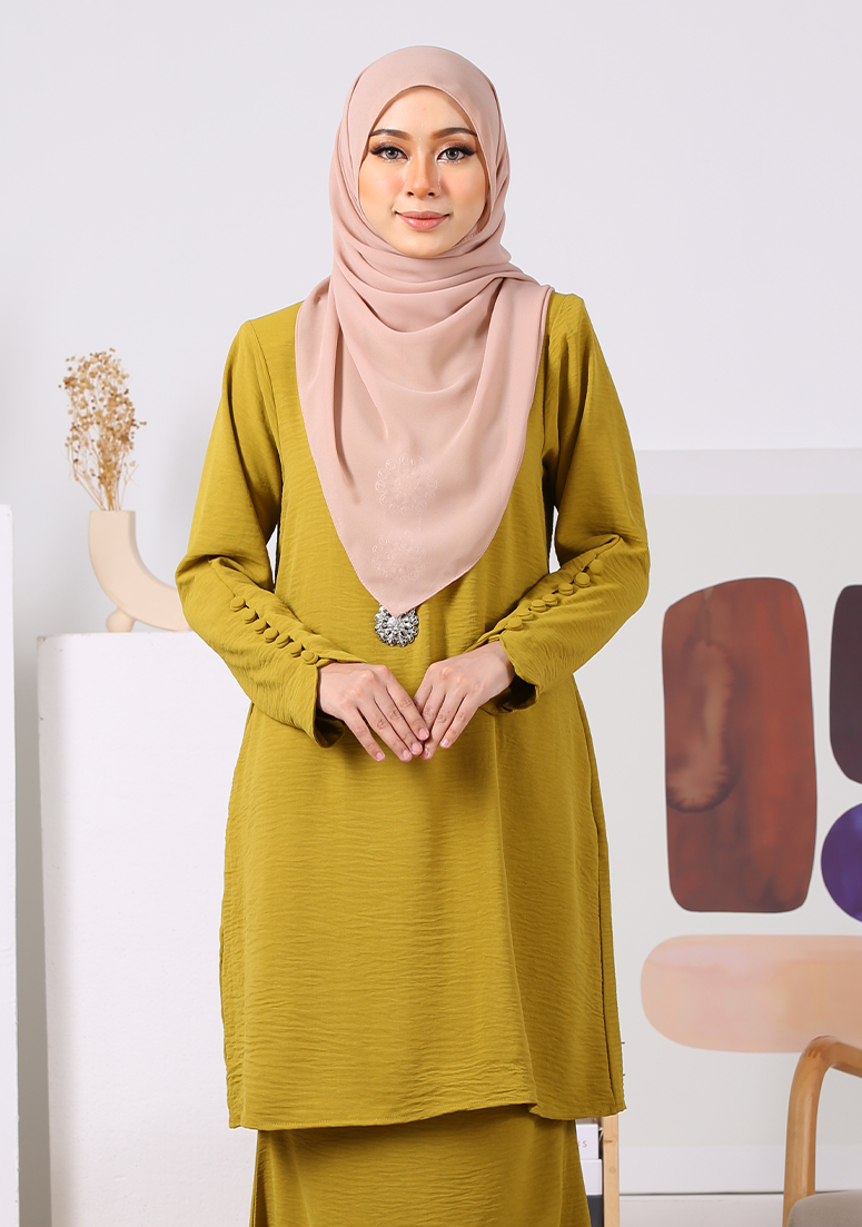 Kurung Airis - Moss Yellow