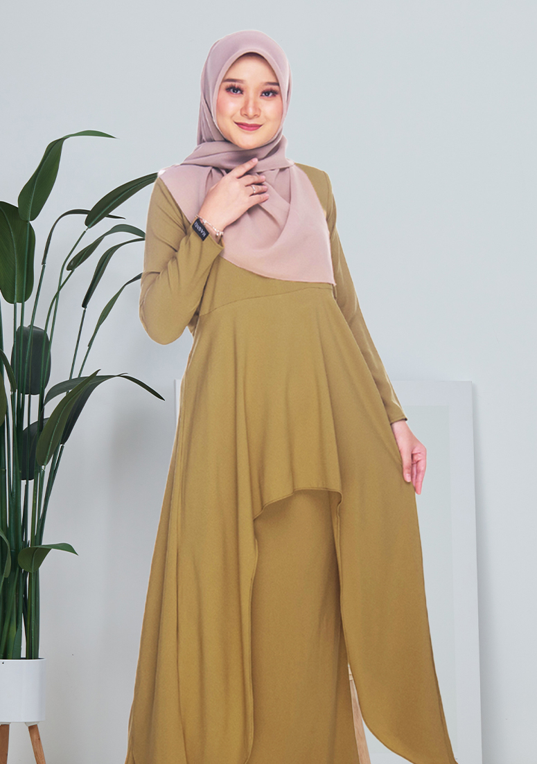 Kurung Hasha - Moss Yellow
