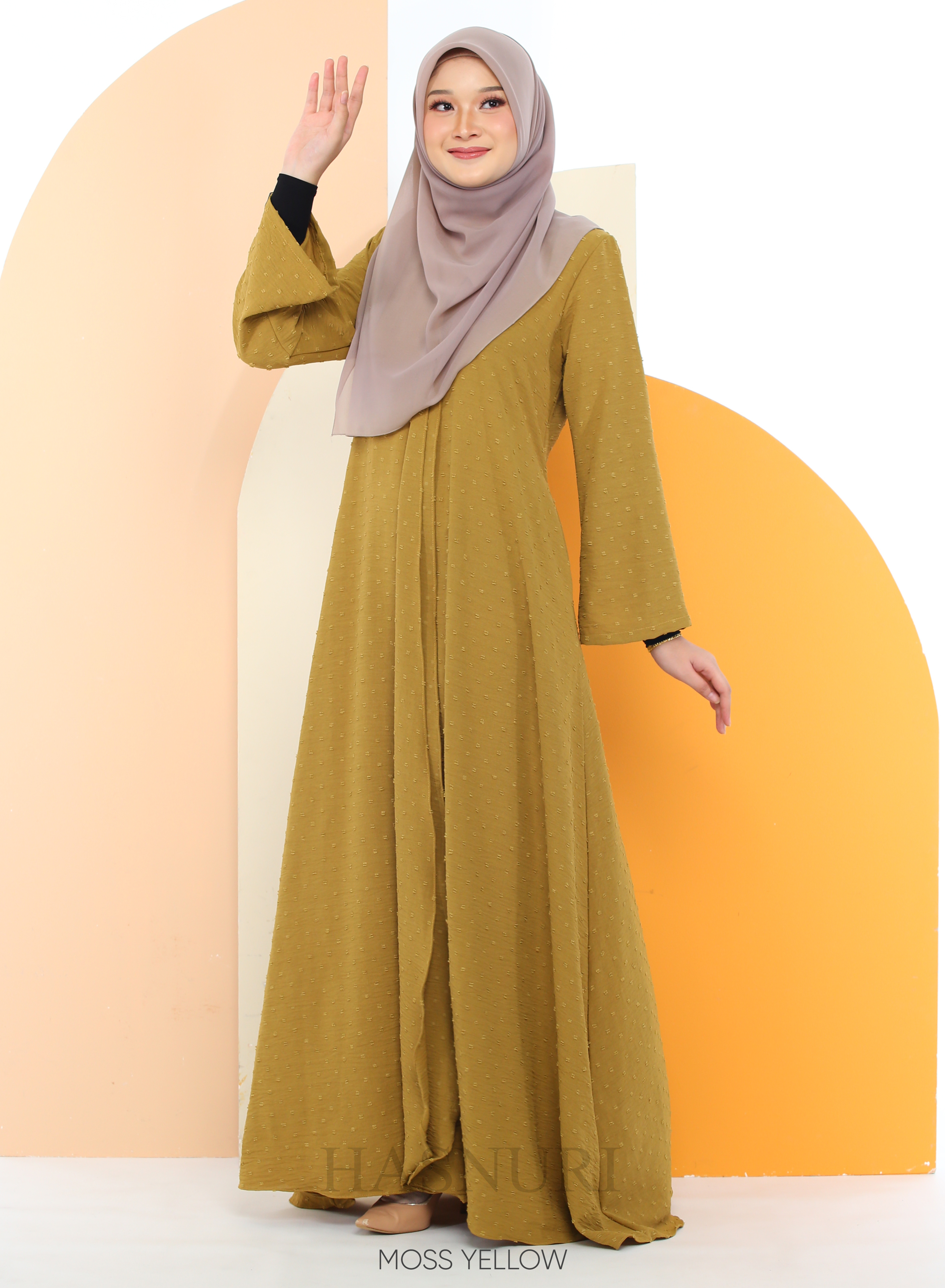 Jubah Jameela - Moss Yellow