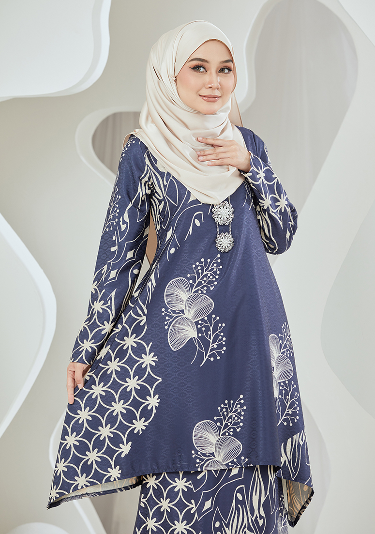 Kurung Puspa - Navy Blue