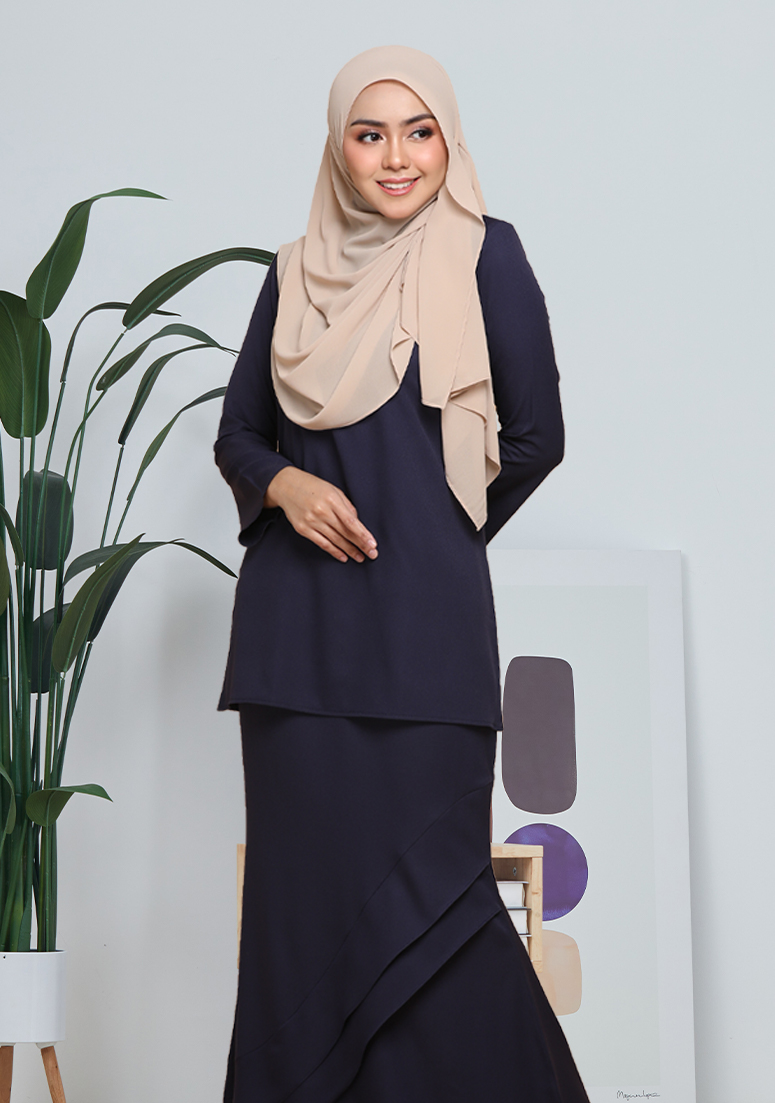 Kurung Naura - Navy Blue