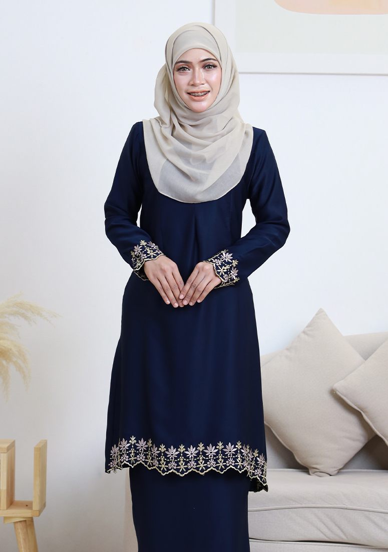 Kurung Dang Faeza 2.0 - Navy Blue