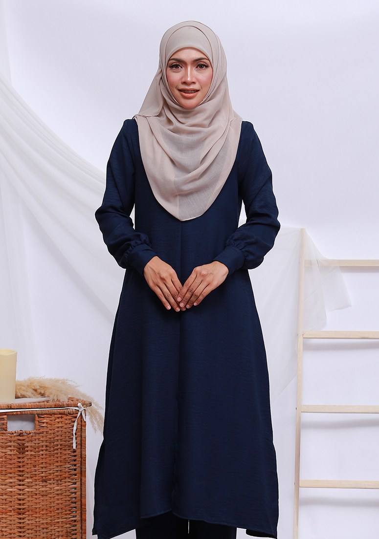 Suit Zakiya Linen - Navy Blue