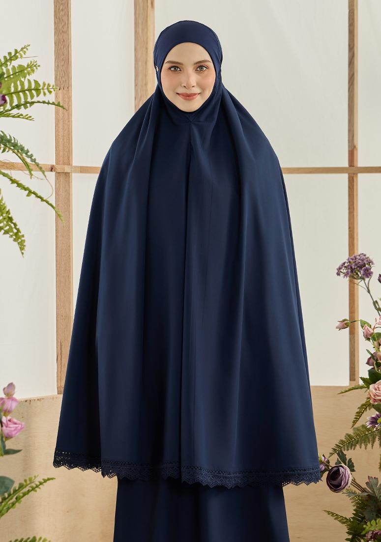 Telekung Hajar - Navy Blue