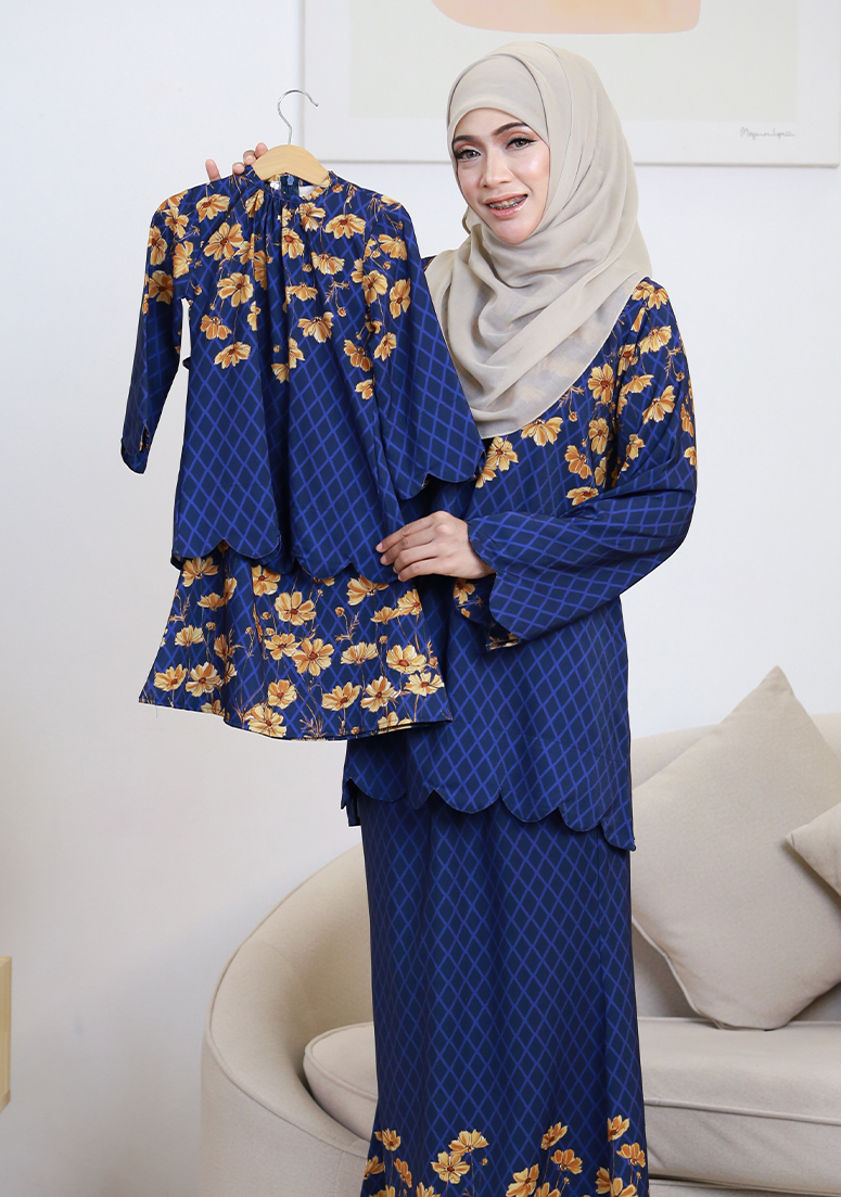 Kurung Sri Melur Kids - Navy Blue