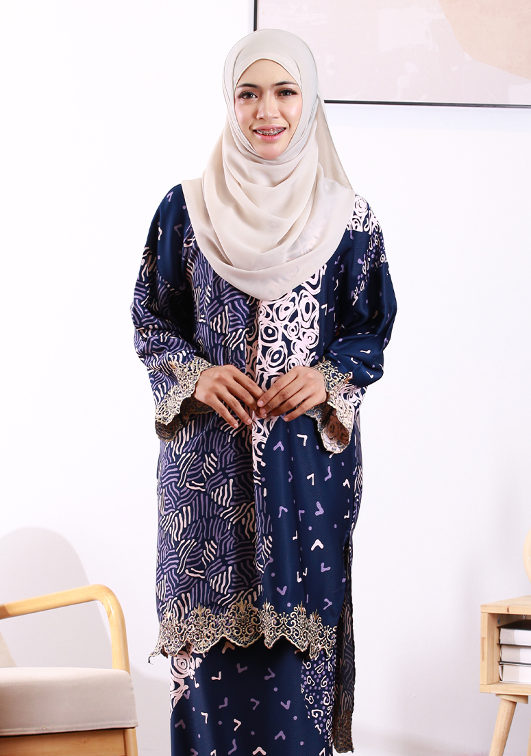 Kurung Indahsari - Navy Blue
