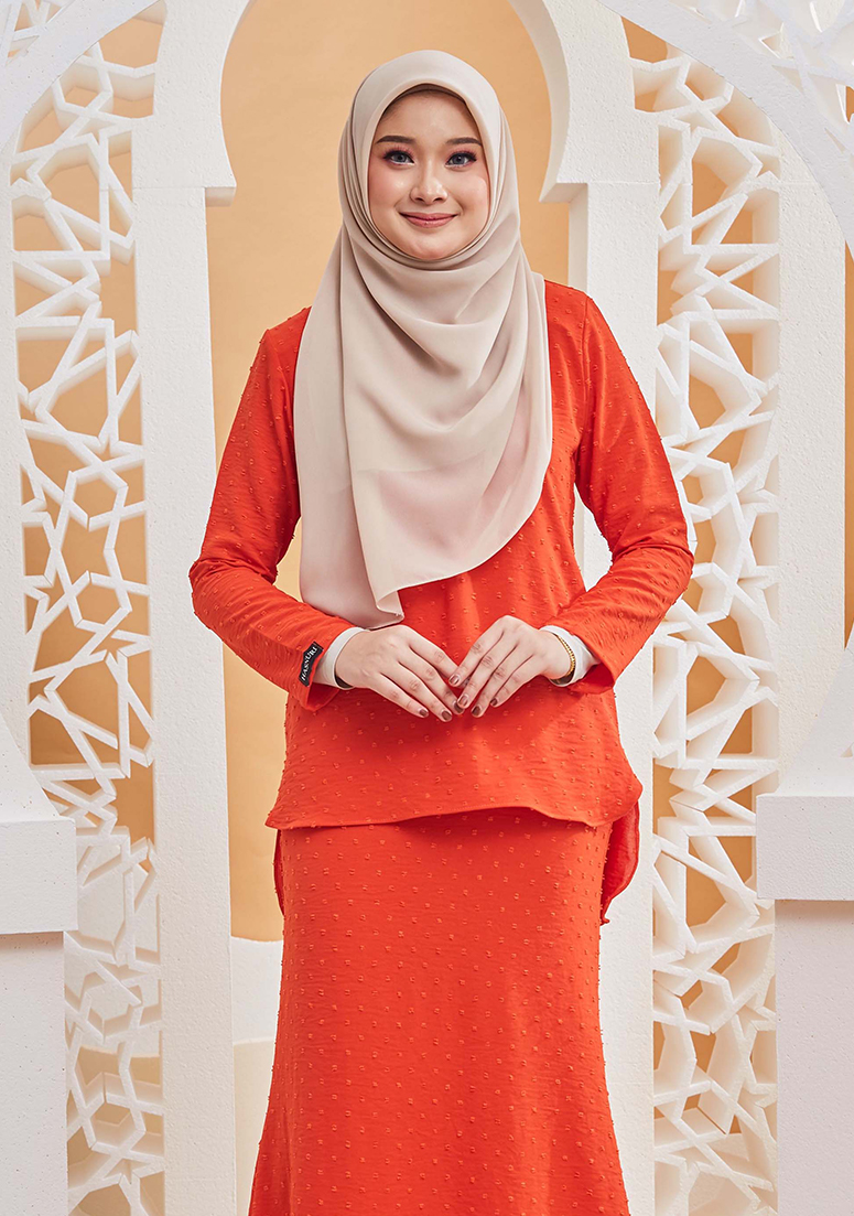 Kurung Cik Laura - Orange