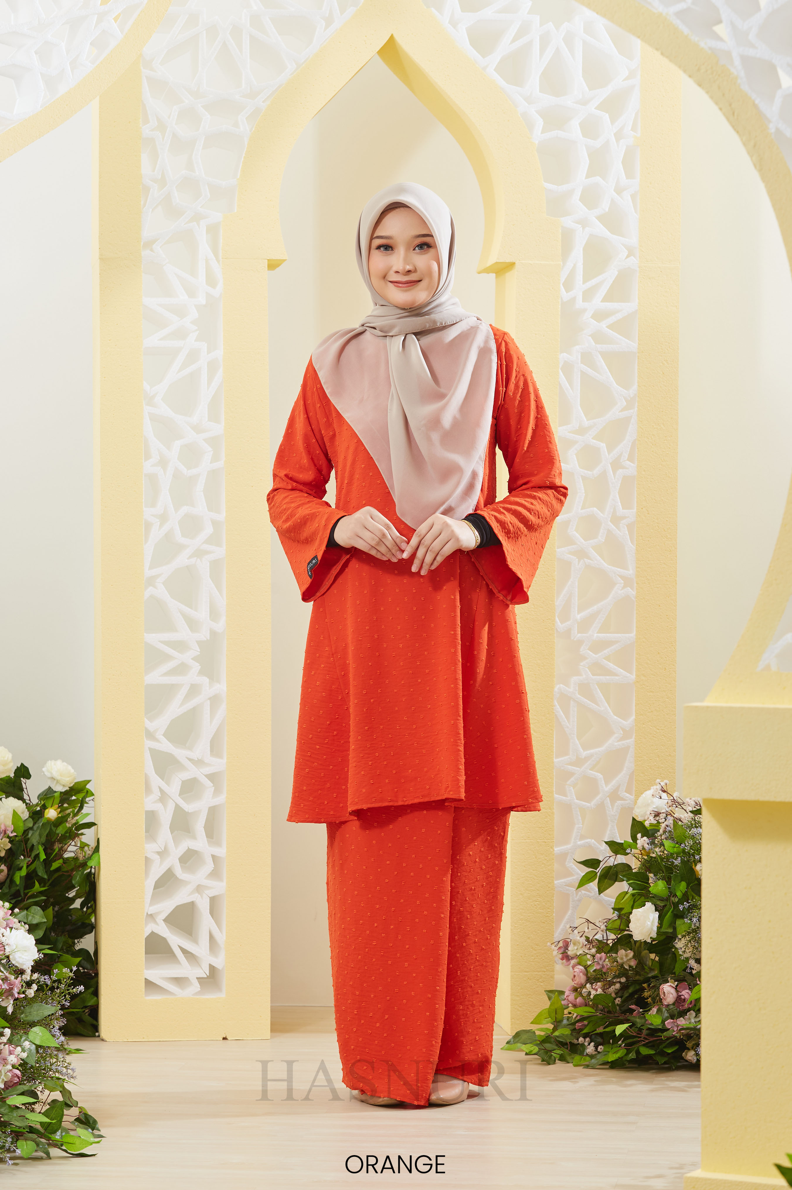 Kurung Cik Zaleha - Orange