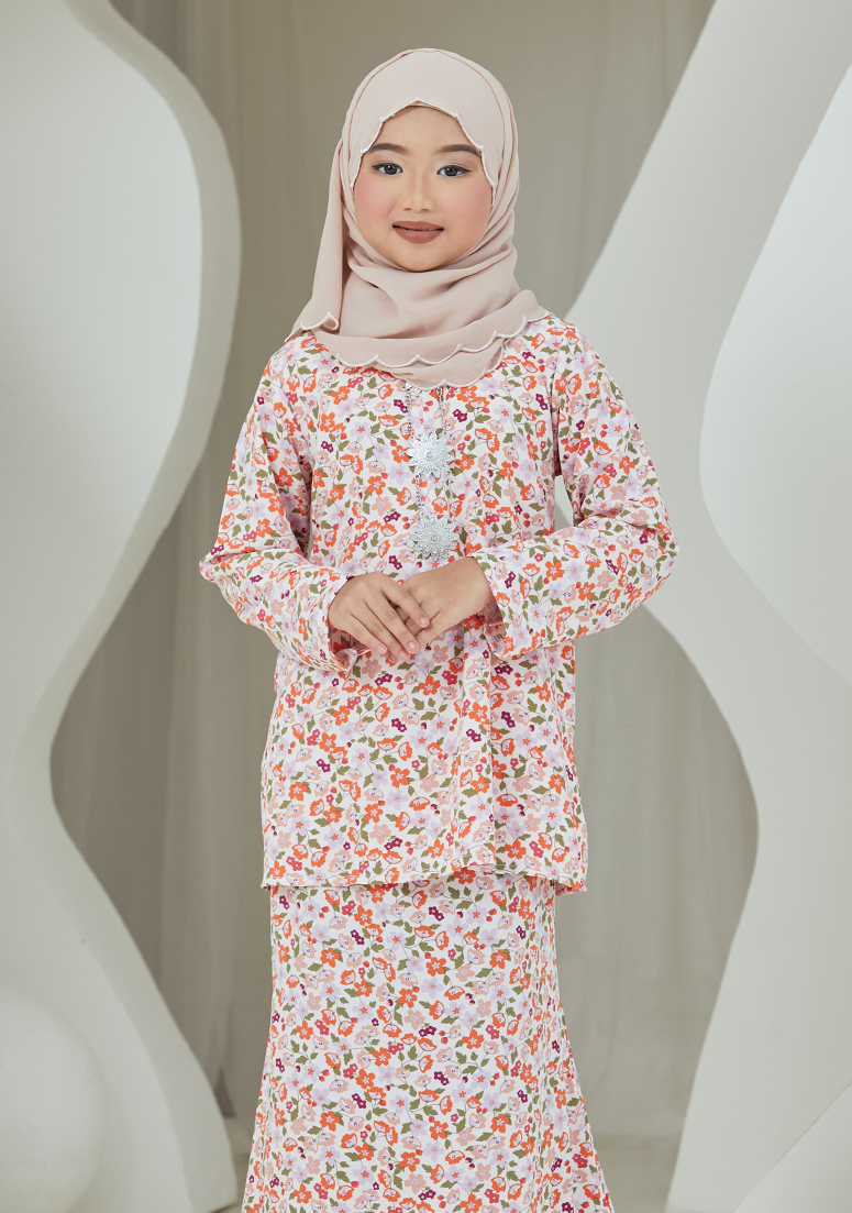 Kurung Cik Melati Kids - Orange