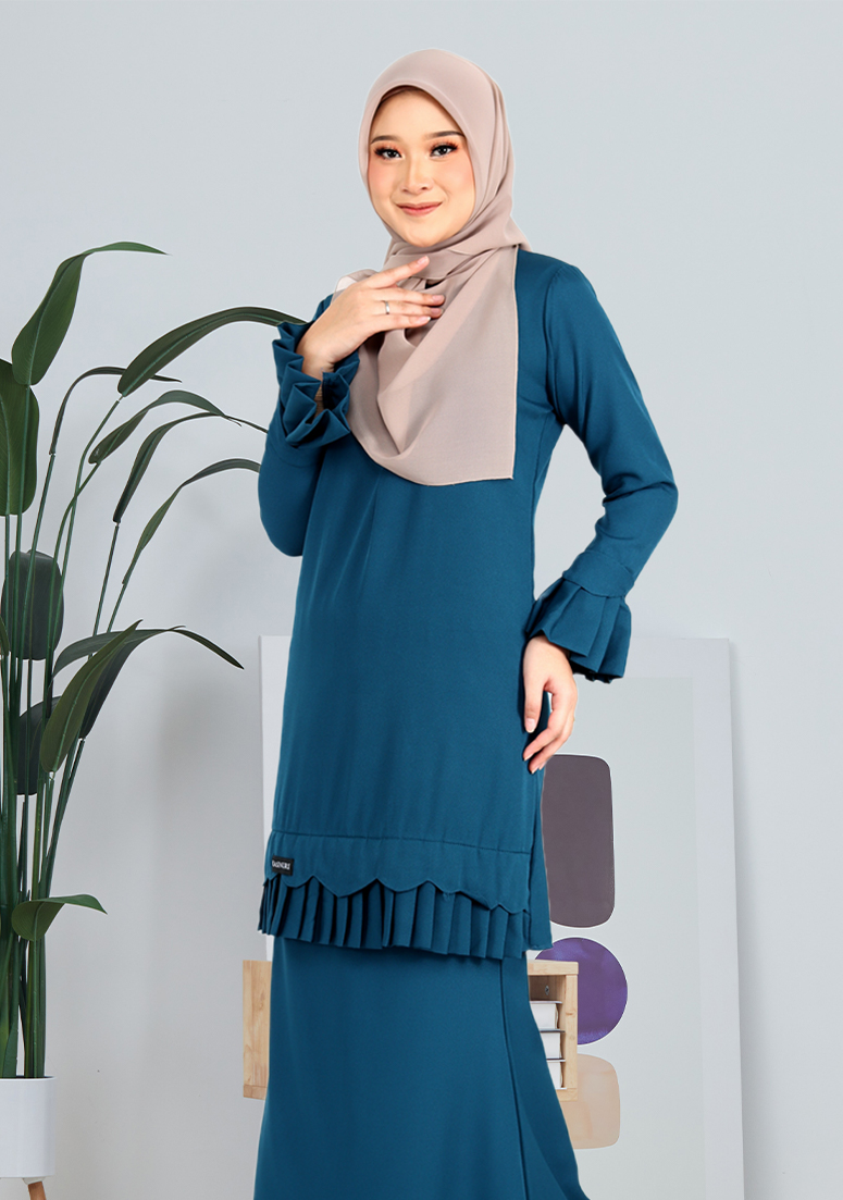 Kurung Bunga Ixora - Peacock Green