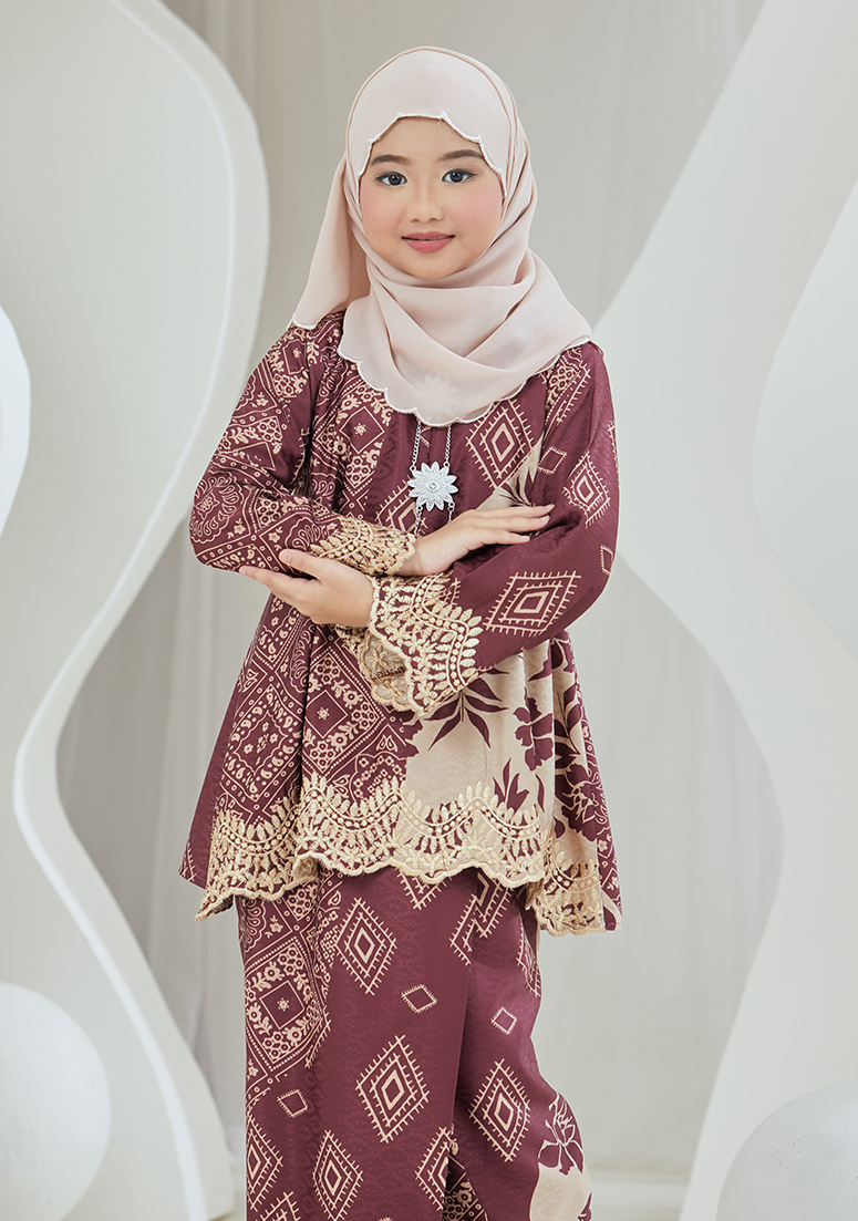 Kurung Puteri Ayu Kids - Plum