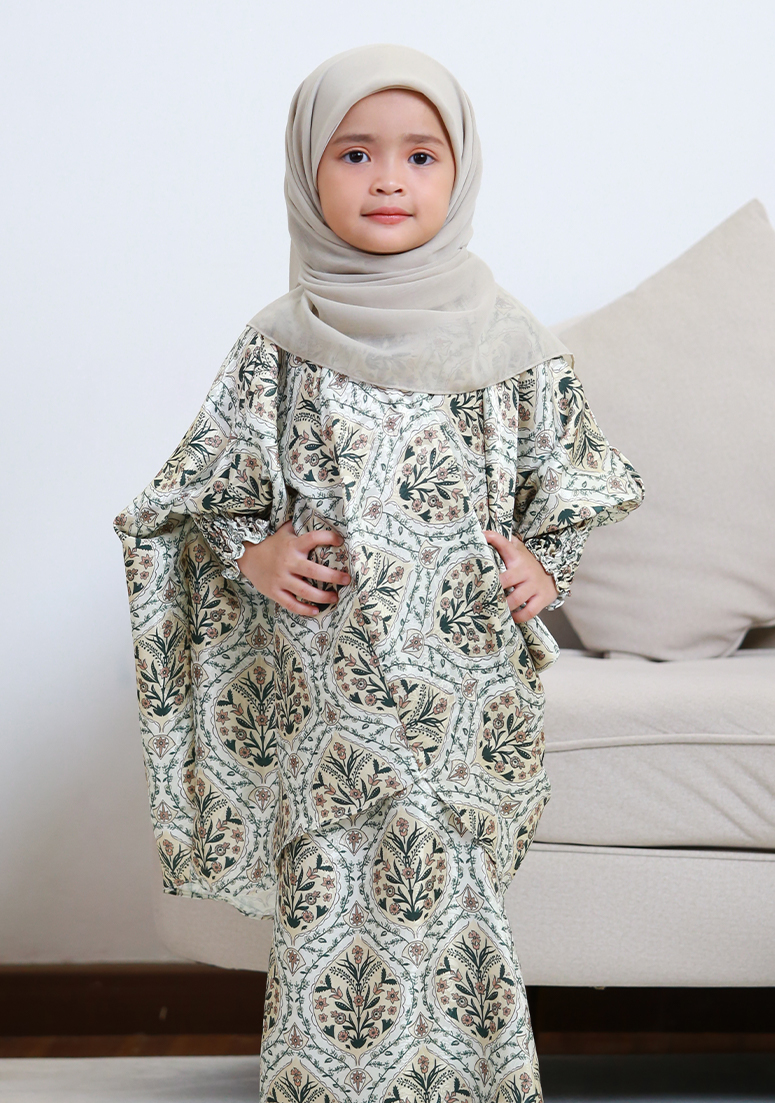 Kurung Wan Naila Kids - Sage Green
