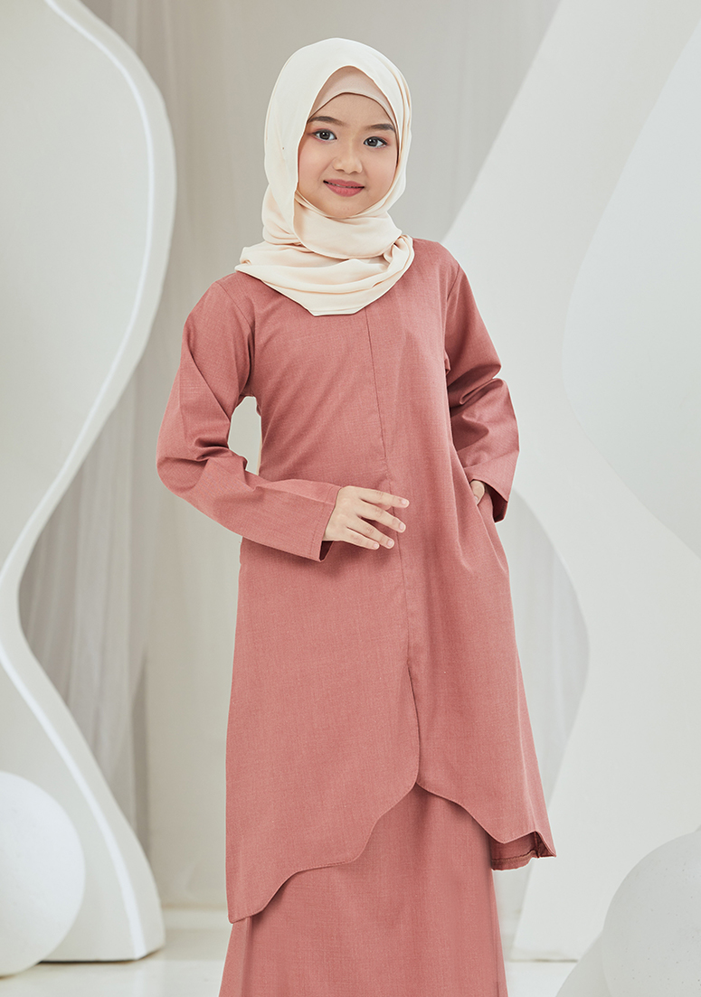 Kurung Suzana Kids - Salmon