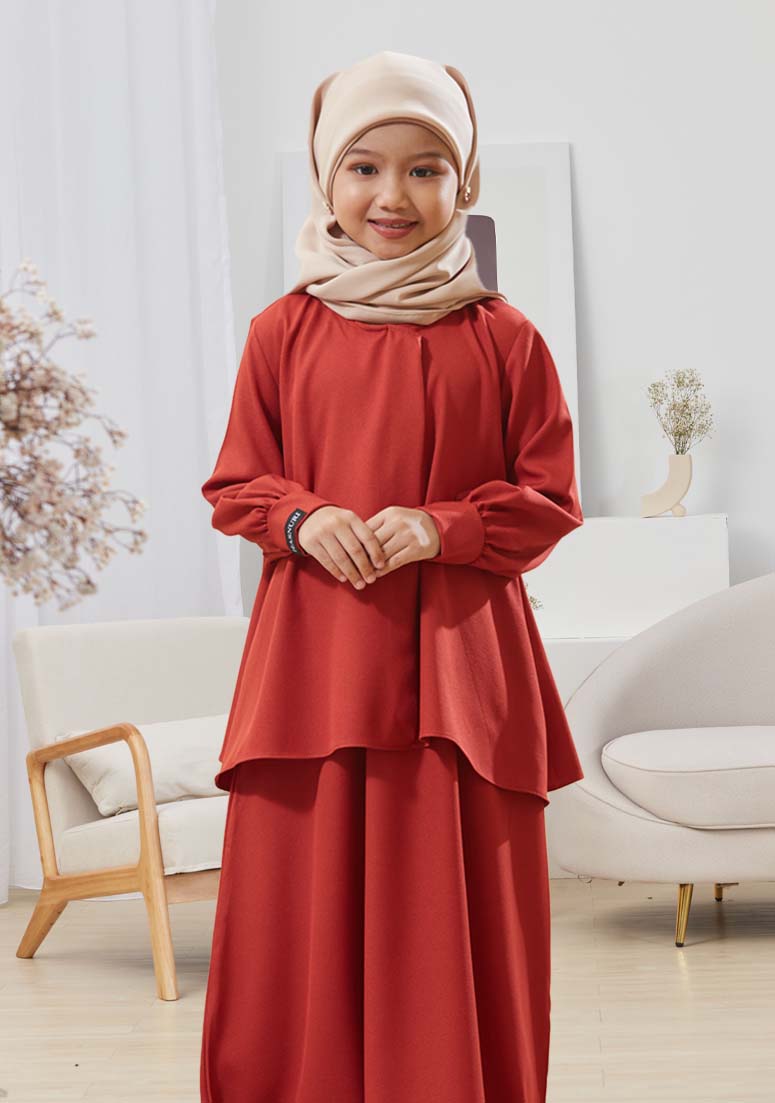 Jubah Balqis Kids - Deep Orange
