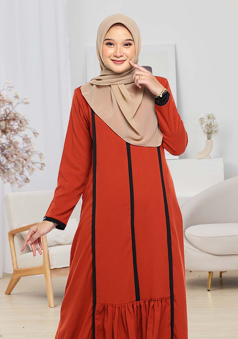 Jubah Izzah - Dark Orange