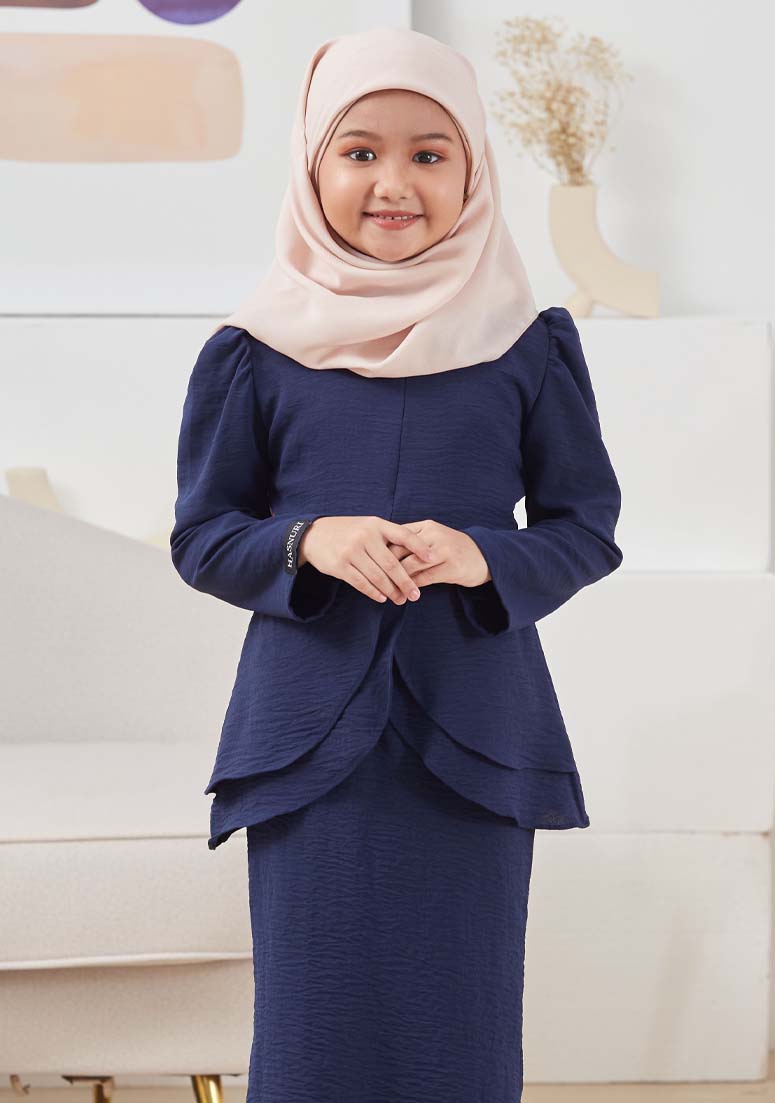 Kurung Meena Kids - Navy Blue