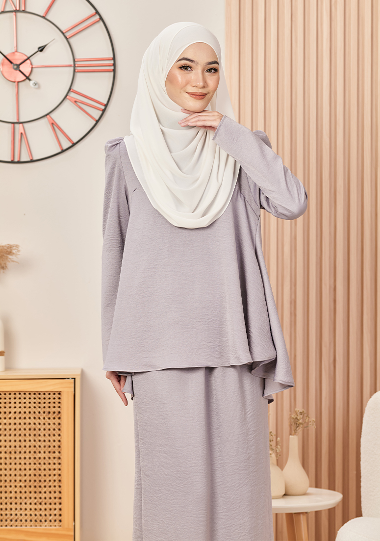 Kurung Puteri Daniya - Silver Grey