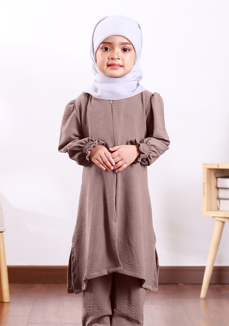 Suit Nur Zakiya Kids - Stone Grey