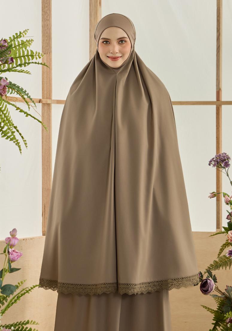 Telekung Hajar - Ash Brown
