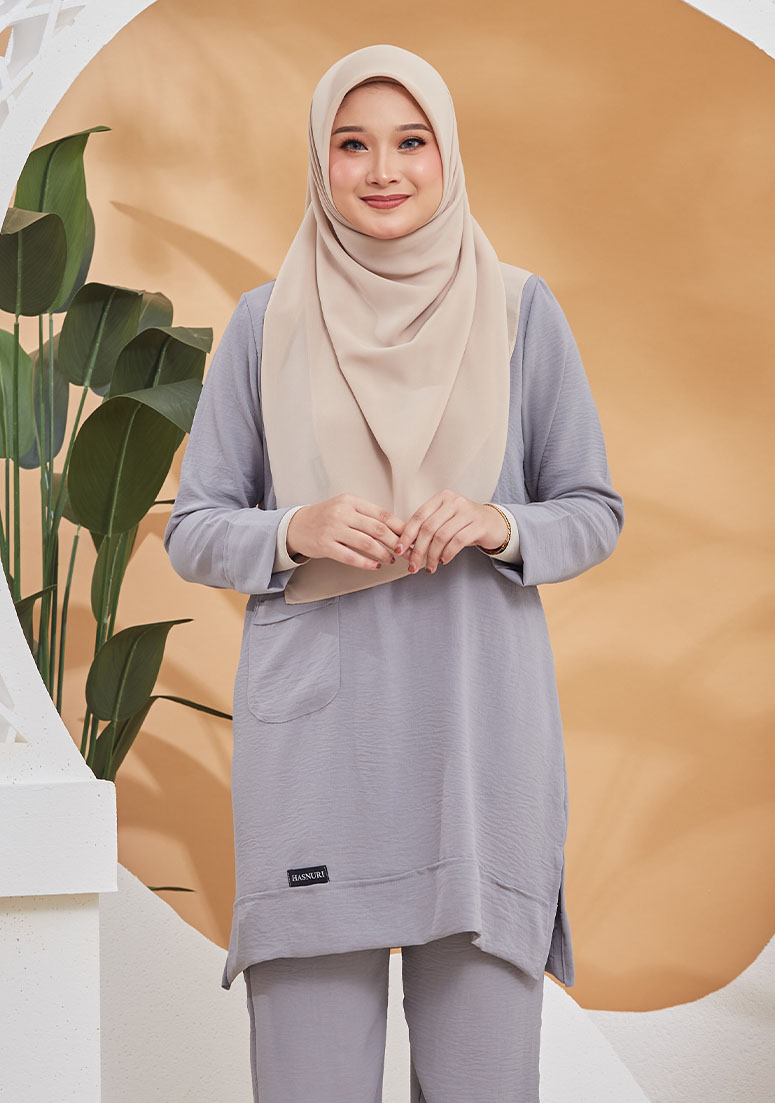 Suit Nur Zeeya - Grey