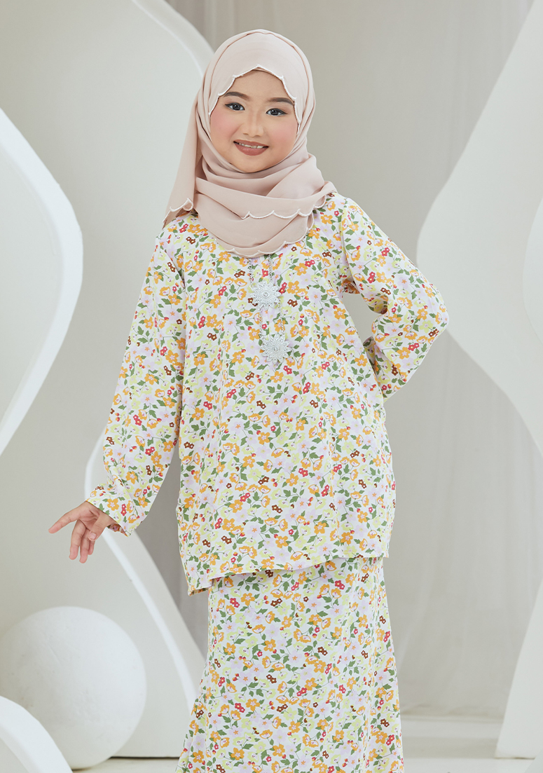 Kurung Cik Melati Kids - Yellow