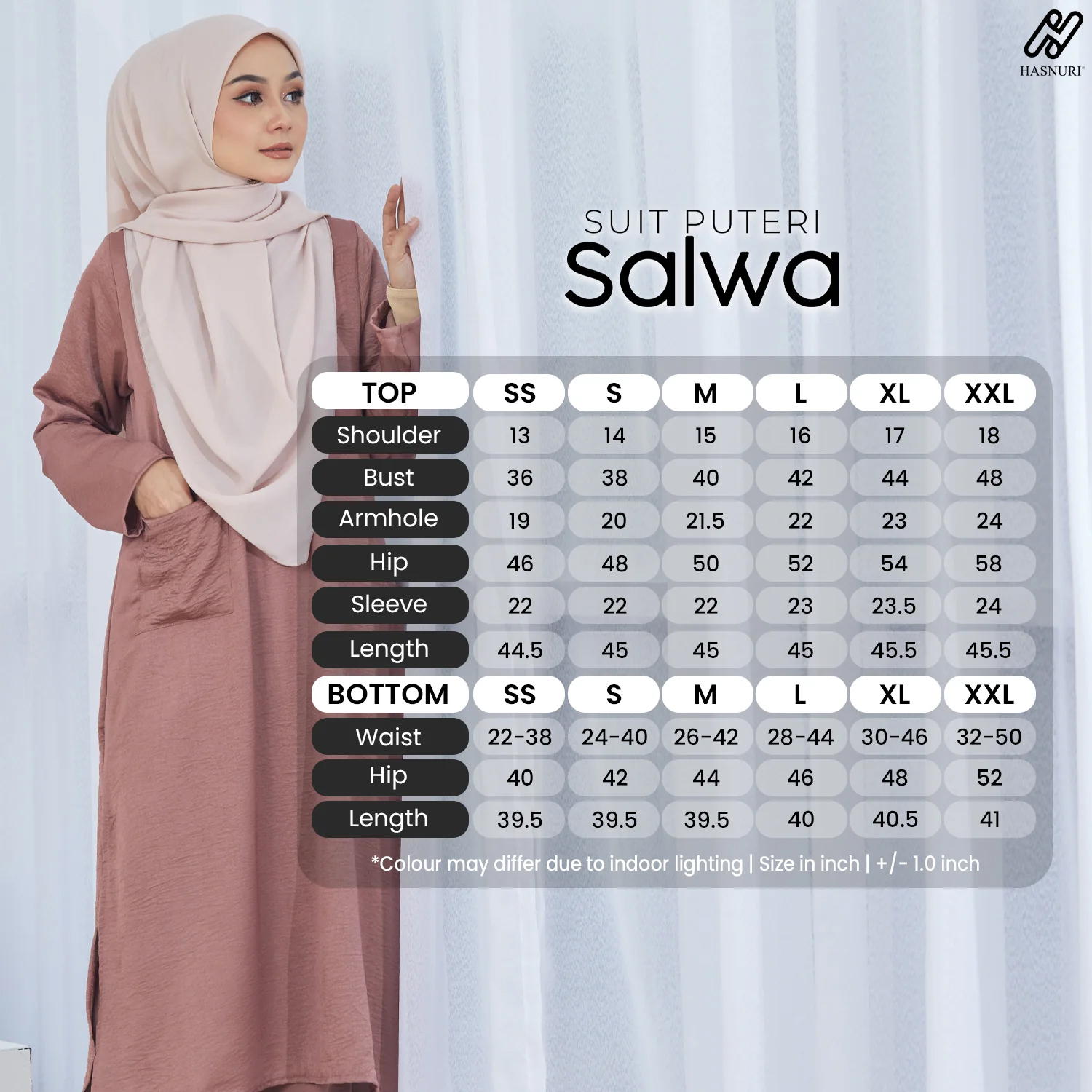 Suit Puteri Salwa - Rosewood