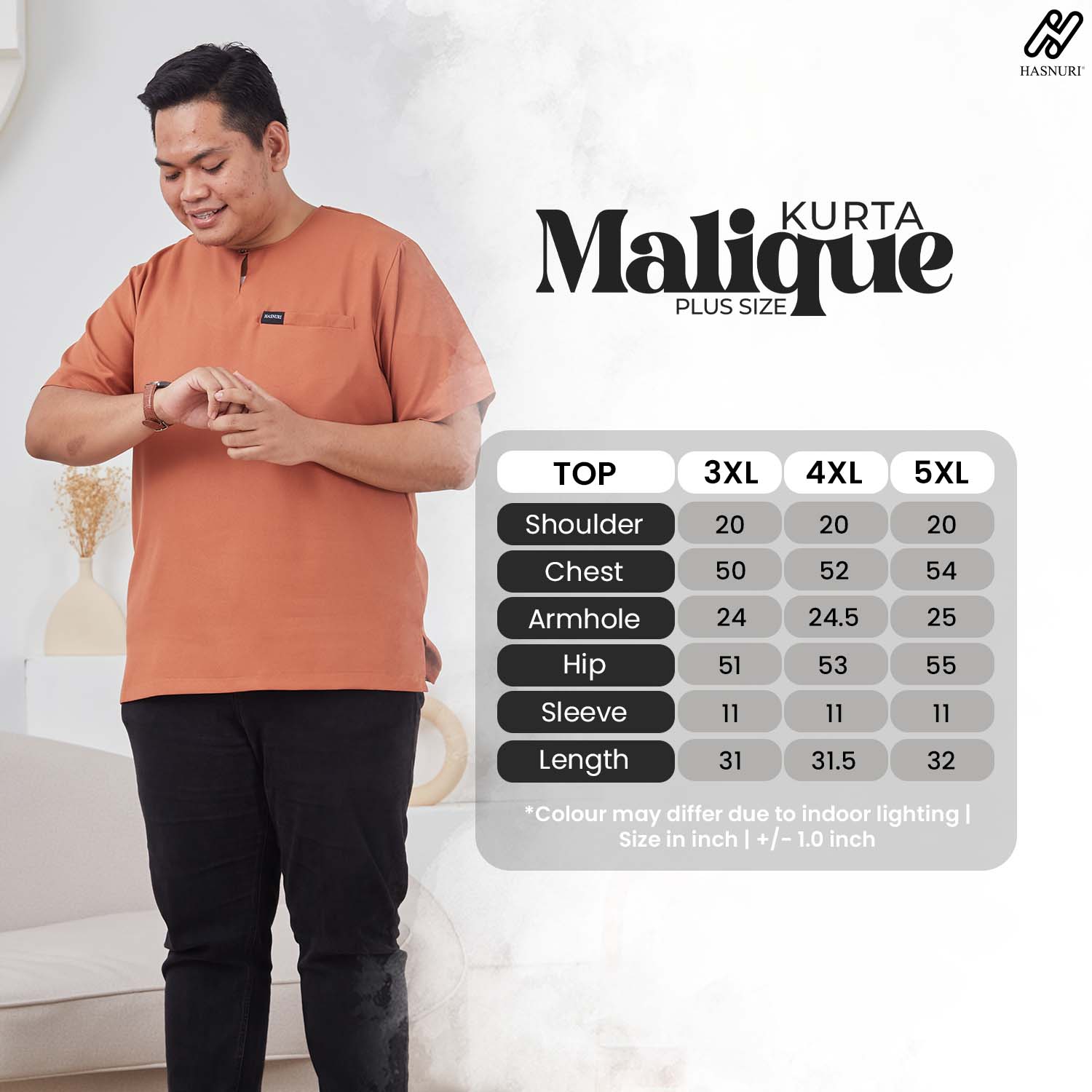 Kurta Malique Plus Size - Peach