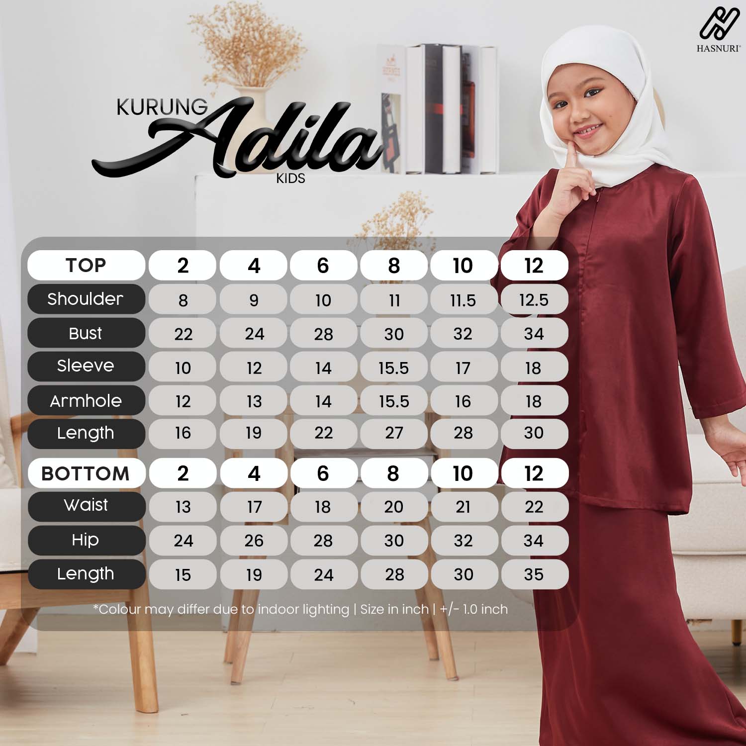 Kurung Adila Kids - Champagne Gold