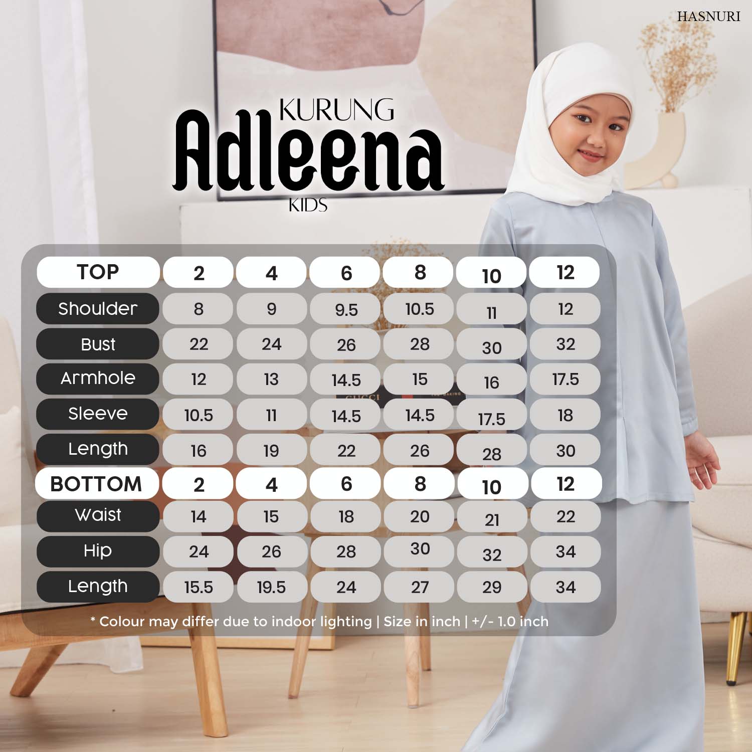 Kurung Adleena Kids - Black