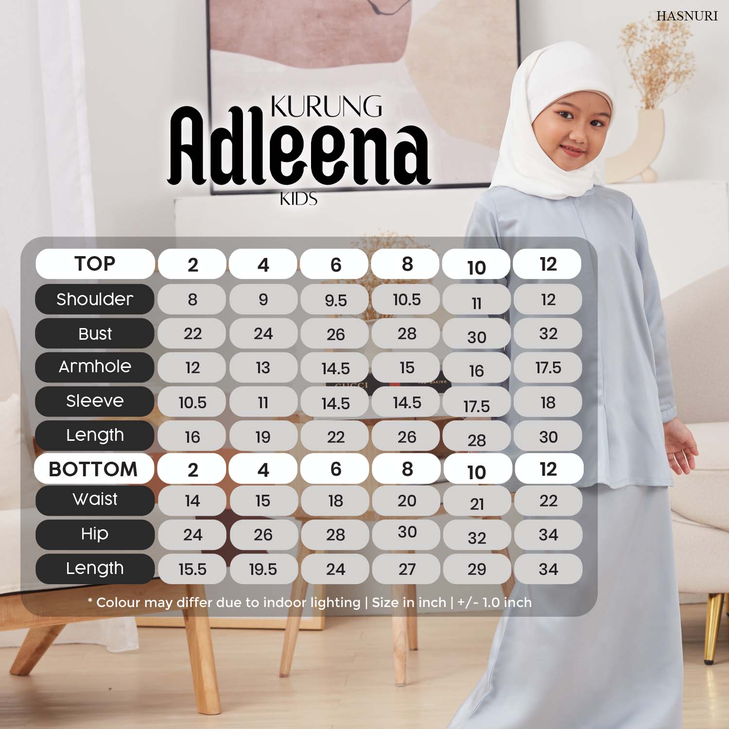 Kurung Adleena Kids - Pink