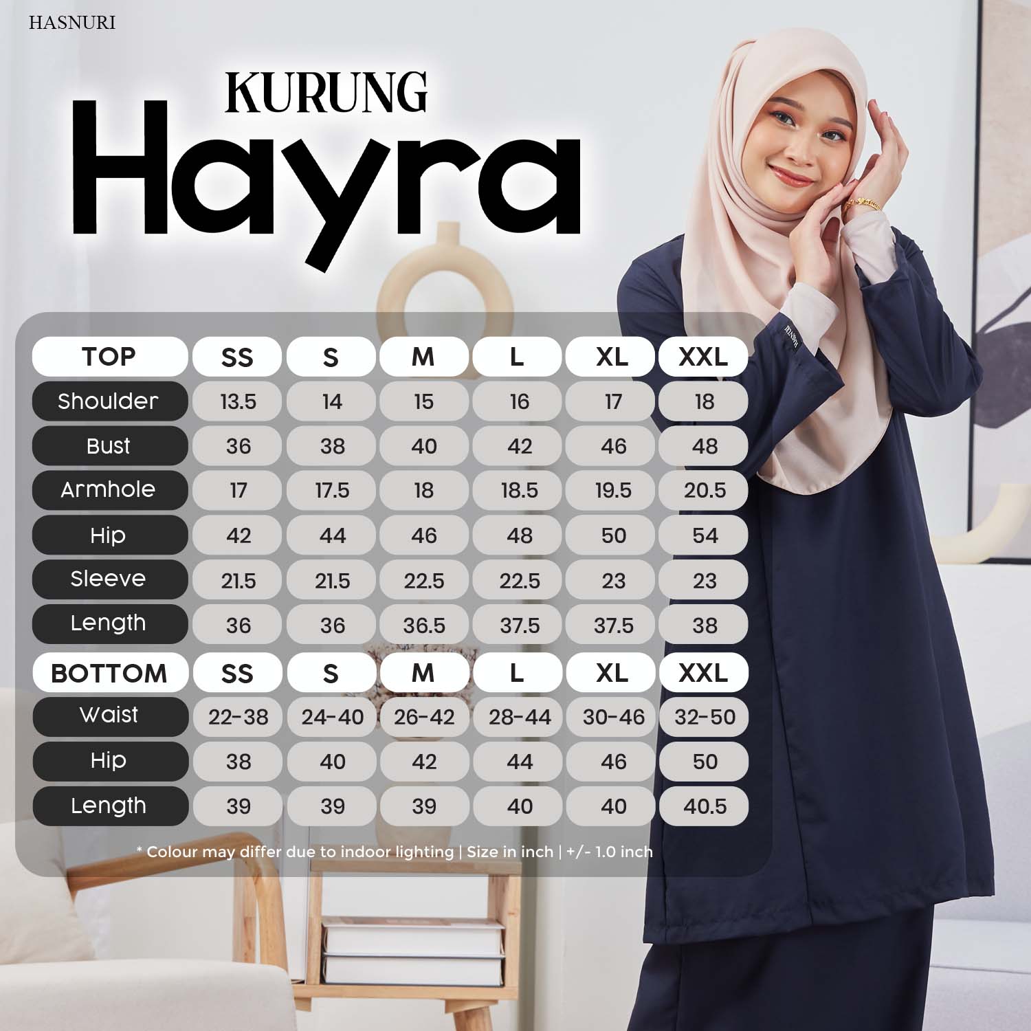 Kurung Hayra - Baby Peach