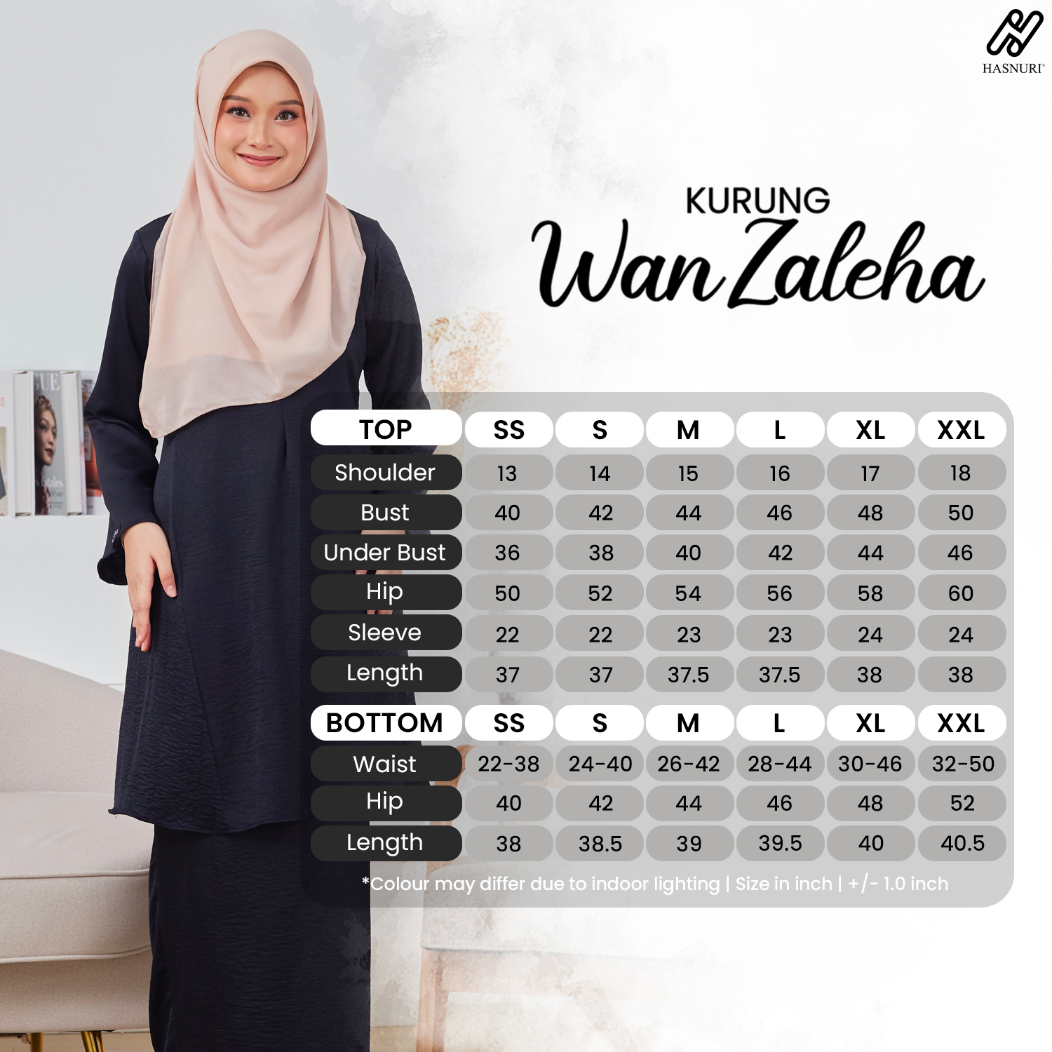 Kurung Wan Zaleha - Black